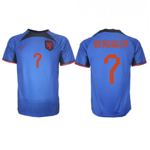 Holandia Steven Bergwijn #7 Koszulka Wyjazdowych MŚ 2022 Krótki Rękaw